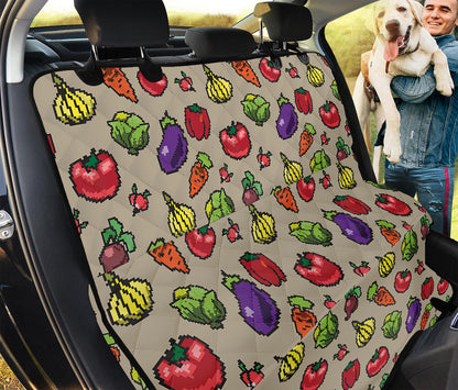 Pixel Vegetables Pattern Print Pet Car Back Seat Cover