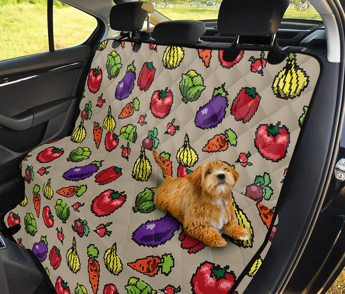 Pixel Vegetables Pattern Print Pet Car Back Seat Cover