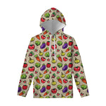 Pixel Vegetables Pattern Print Pullover Hoodie