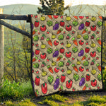 Pixel Vegetables Pattern Print Quilt