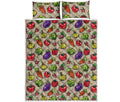 Pixel Vegetables Pattern Print Quilt Bed Set