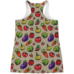 Pixel Vegetables Pattern Print Women's Racerback Tank Top