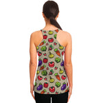 Pixel Vegetables Pattern Print Women's Racerback Tank Top