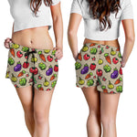 Pixel Vegetables Pattern Print Women's Shorts