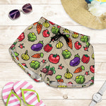 Pixel Vegetables Pattern Print Women's Shorts
