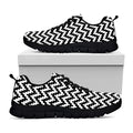 Pixel Zigzag Pattern Print Black Running Shoes