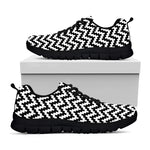Pixel Zigzag Pattern Print Black Sneakers