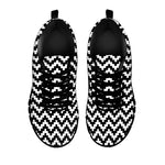 Pixel Zigzag Pattern Print Black Sneakers