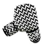 Pixel Zigzag Pattern Print Boxing Gloves