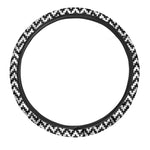 Pixel Zigzag Pattern Print Car Steering Wheel Cover