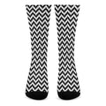 Pixel Zigzag Pattern Print Crew Socks