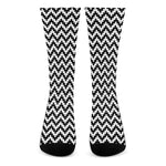 Pixel Zigzag Pattern Print Crew Socks