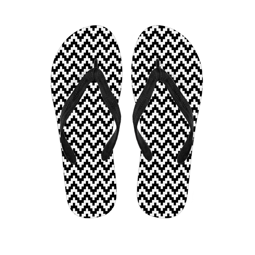 Pixel Zigzag Pattern Print Flip Flops