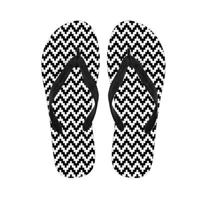 Pixel Zigzag Pattern Print Flip Flops