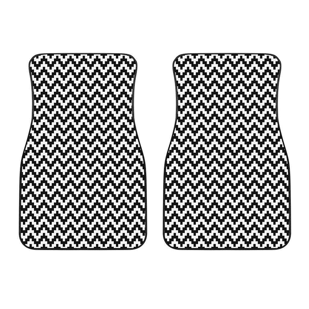 Pixel Zigzag Pattern Print Front Car Floor Mats