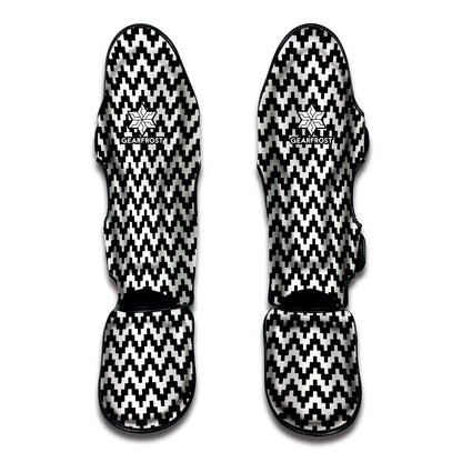 Pixel Zigzag Pattern Print Muay Thai Shin Guard