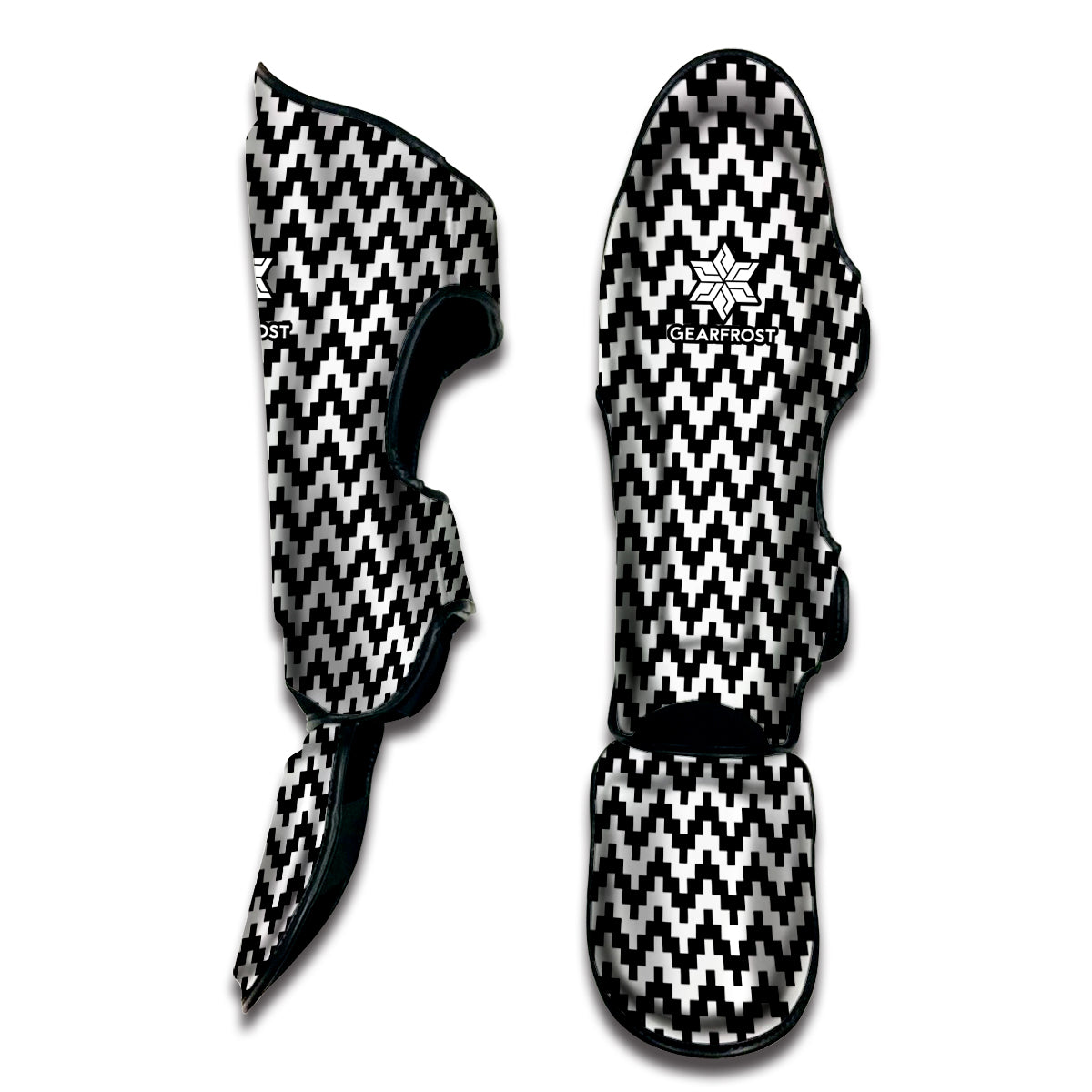Pixel Zigzag Pattern Print Muay Thai Shin Guard