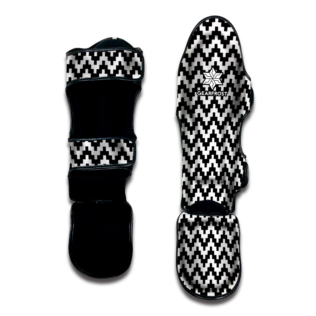 Pixel Zigzag Pattern Print Muay Thai Shin Guard