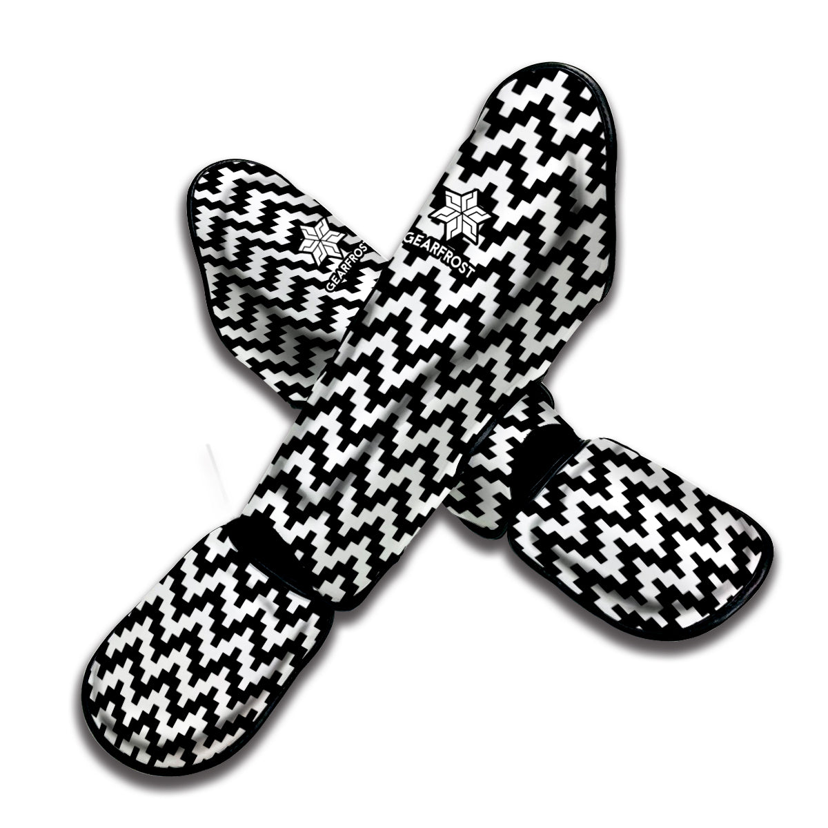 Pixel Zigzag Pattern Print Muay Thai Shin Guard