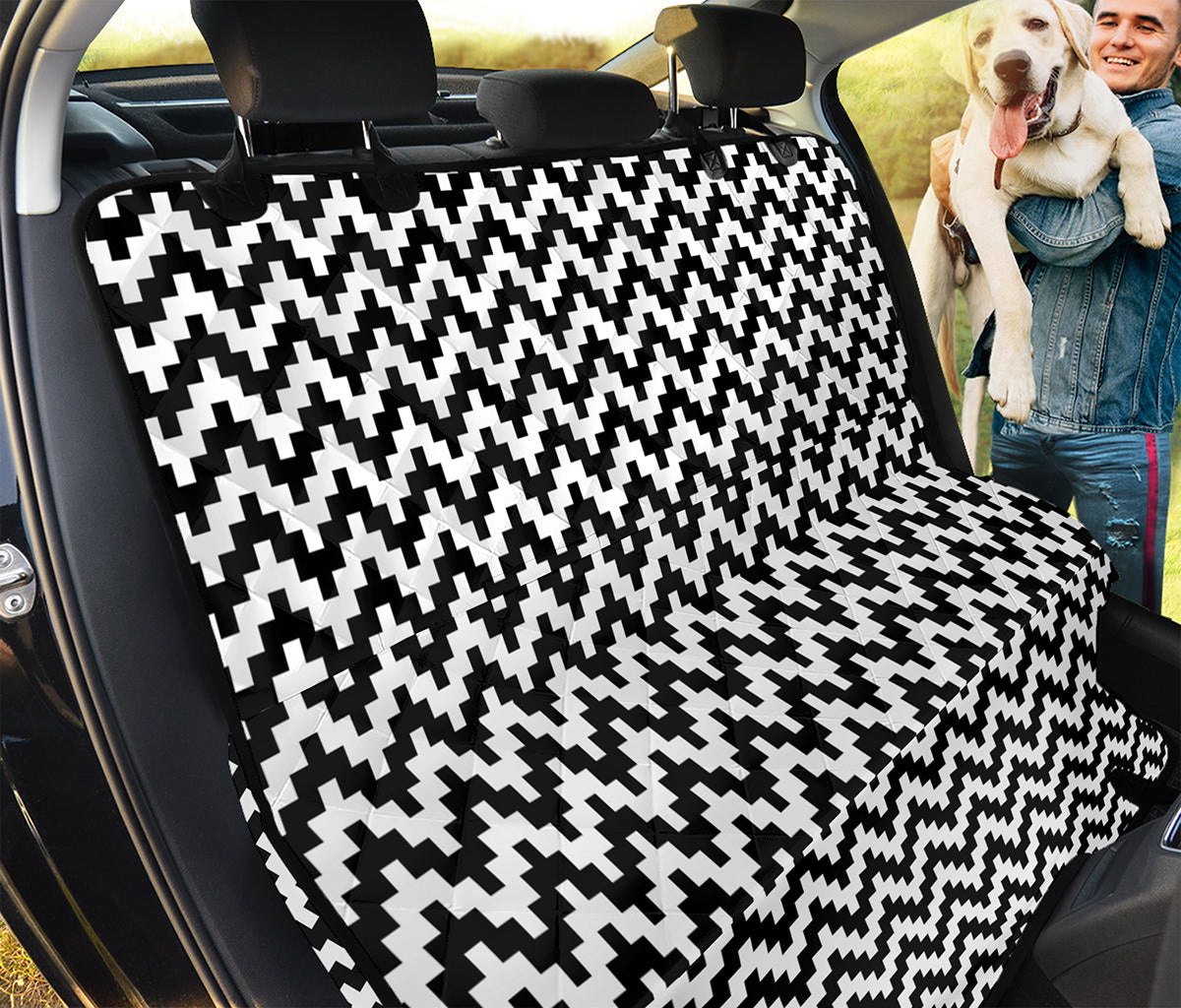 Pixel Zigzag Pattern Print Pet Car Back Seat Cover