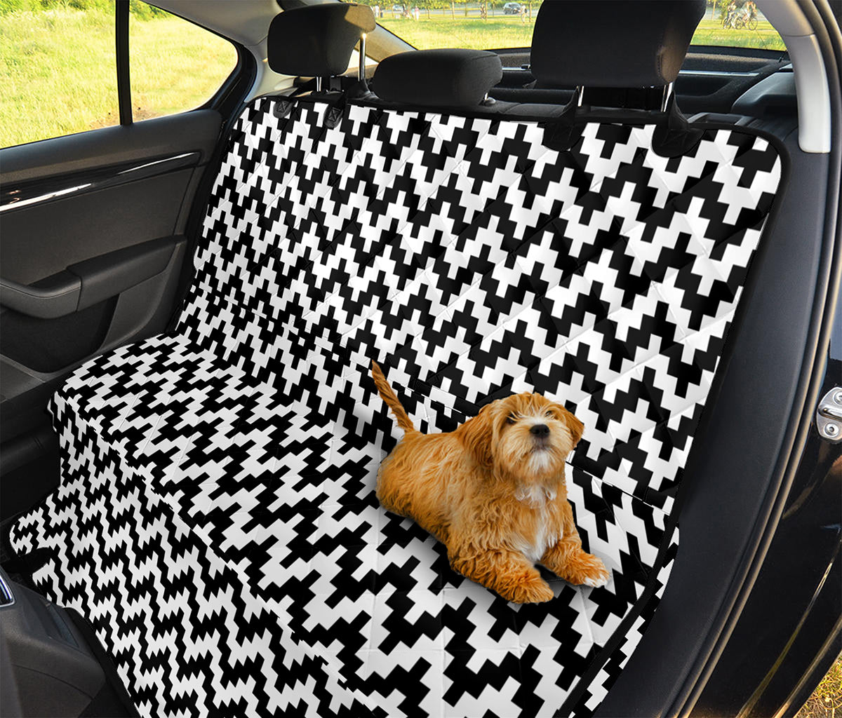 Pixel Zigzag Pattern Print Pet Car Back Seat Cover
