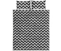 Pixel Zigzag Pattern Print Quilt Bed Set