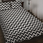 Pixel Zigzag Pattern Print Quilt Bed Set