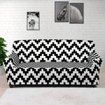 Pixel Zigzag Pattern Print Sofa Cover