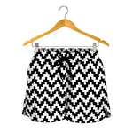 Pixel Zigzag Pattern Print Women's Shorts