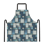 Plaid And Denim Patchwork Pattern Print Apron