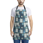 Plaid And Denim Patchwork Pattern Print Apron