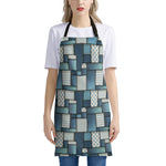 Plaid And Denim Patchwork Pattern Print Apron