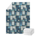 Plaid And Denim Patchwork Pattern Print Blanket