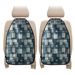 Plaid And Denim Patchwork Pattern Print Car Seat Organizers