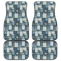 Plaid And Denim Patchwork Pattern Print Front and Back Car Floor Mats