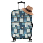 Plaid And Denim Patchwork Pattern Print Luggage Cover