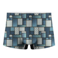 Plaid And Denim Patchwork Pattern Print Men's Boxer Briefs