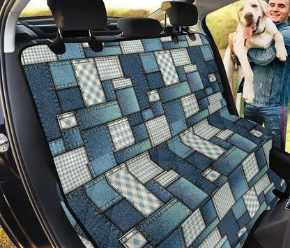 Plaid And Denim Patchwork Pattern Print Pet Car Back Seat Cover