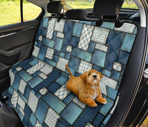 Plaid And Denim Patchwork Pattern Print Pet Car Back Seat Cover