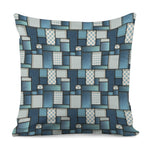Plaid And Denim Patchwork Pattern Print Pillow Cover