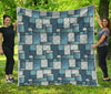 Plaid And Denim Patchwork Pattern Print Quilt