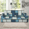 Plaid And Denim Patchwork Pattern Print Sofa Slipcover