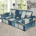 Plaid And Denim Patchwork Pattern Print Sofa Slipcover