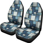 Plaid And Denim Patchwork Pattern Print Universal Fit Car Seat Covers