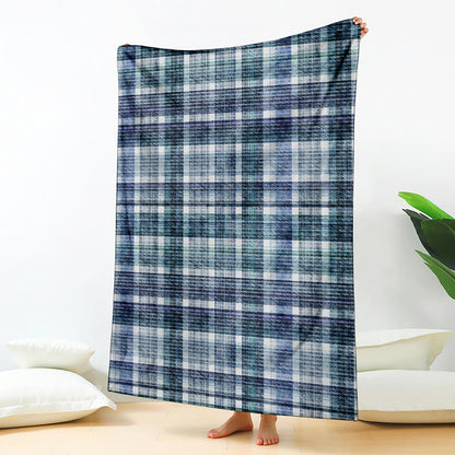 Plaid Denim Jeans Pattern Print Blanket