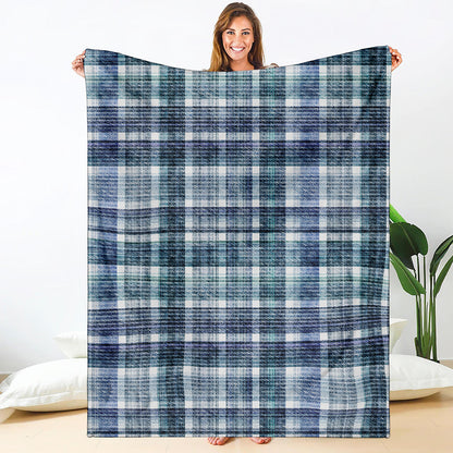 Plaid Denim Jeans Pattern Print Blanket