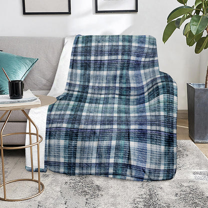 Plaid Denim Jeans Pattern Print Blanket