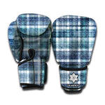 Plaid Denim Jeans Pattern Print Boxing Gloves