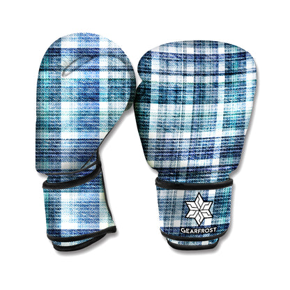 Plaid Denim Jeans Pattern Print Boxing Gloves
