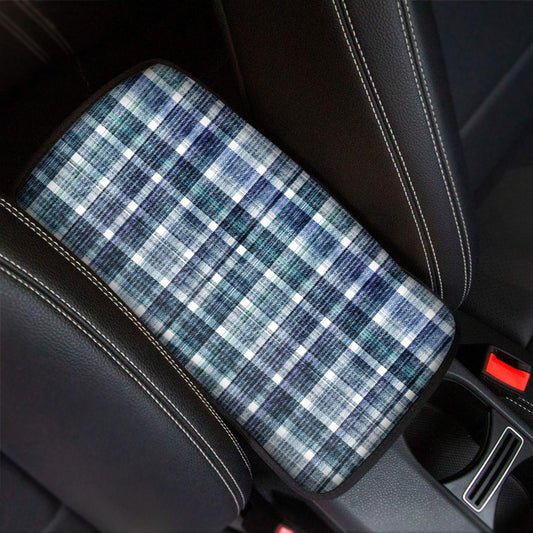 Plaid Denim Jeans Pattern Print Car Center Console Cover